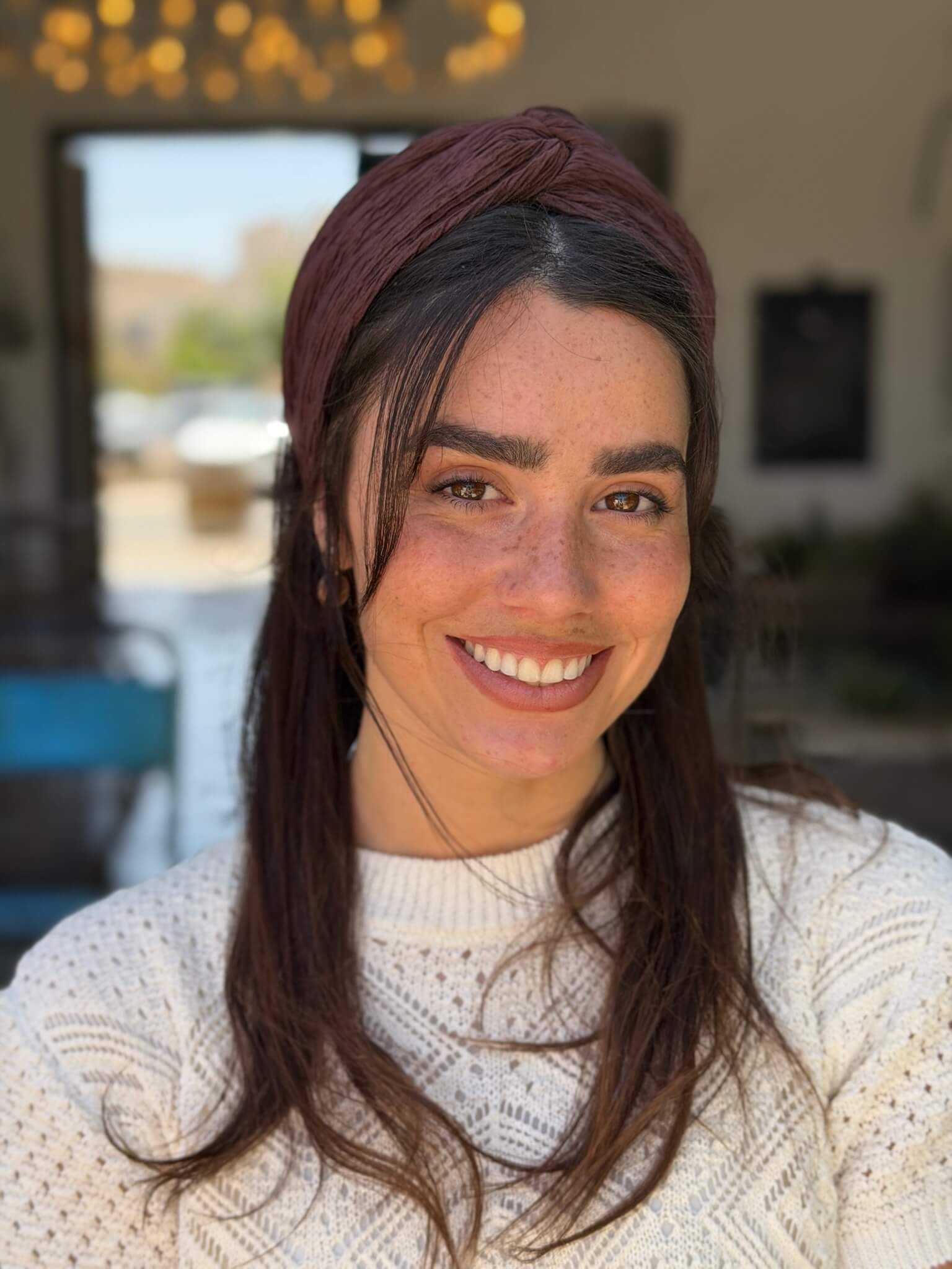 מיני טורבן בד מיני פליסה חום שוקולד