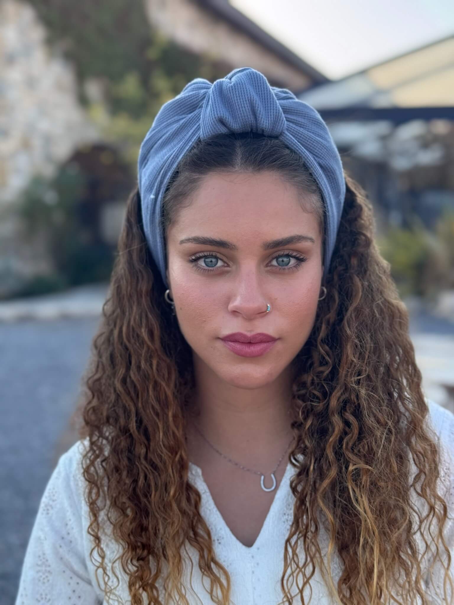 סרט קשירה לשיער כחול מעושן פיקה מהמם