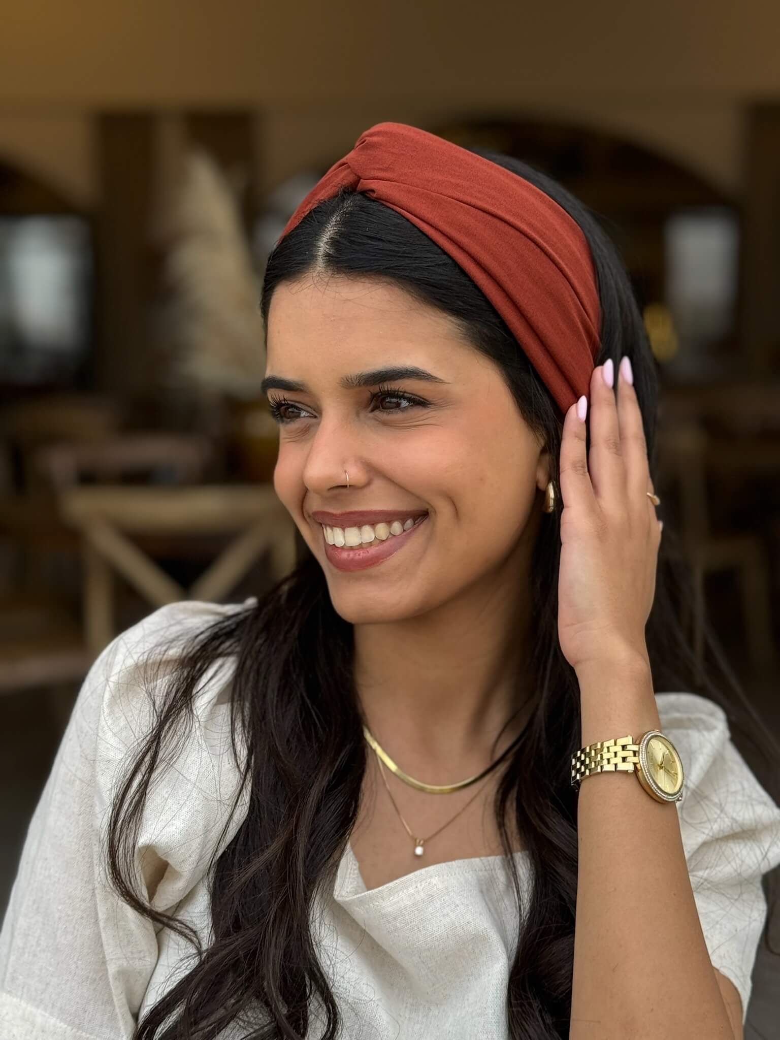 סרט לשיער בד שיפון חמרה