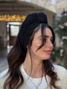 סרט קשירה לשיער שחור מיני פליסה מנצנץ