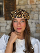 ברט כותנה מנומרת חום צהבהב מדיום