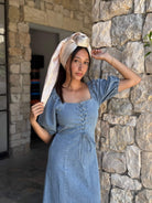 מטפחת ראש ברוקד אפרסק מקומט עם זהב משולב עם שיפון שמפניה