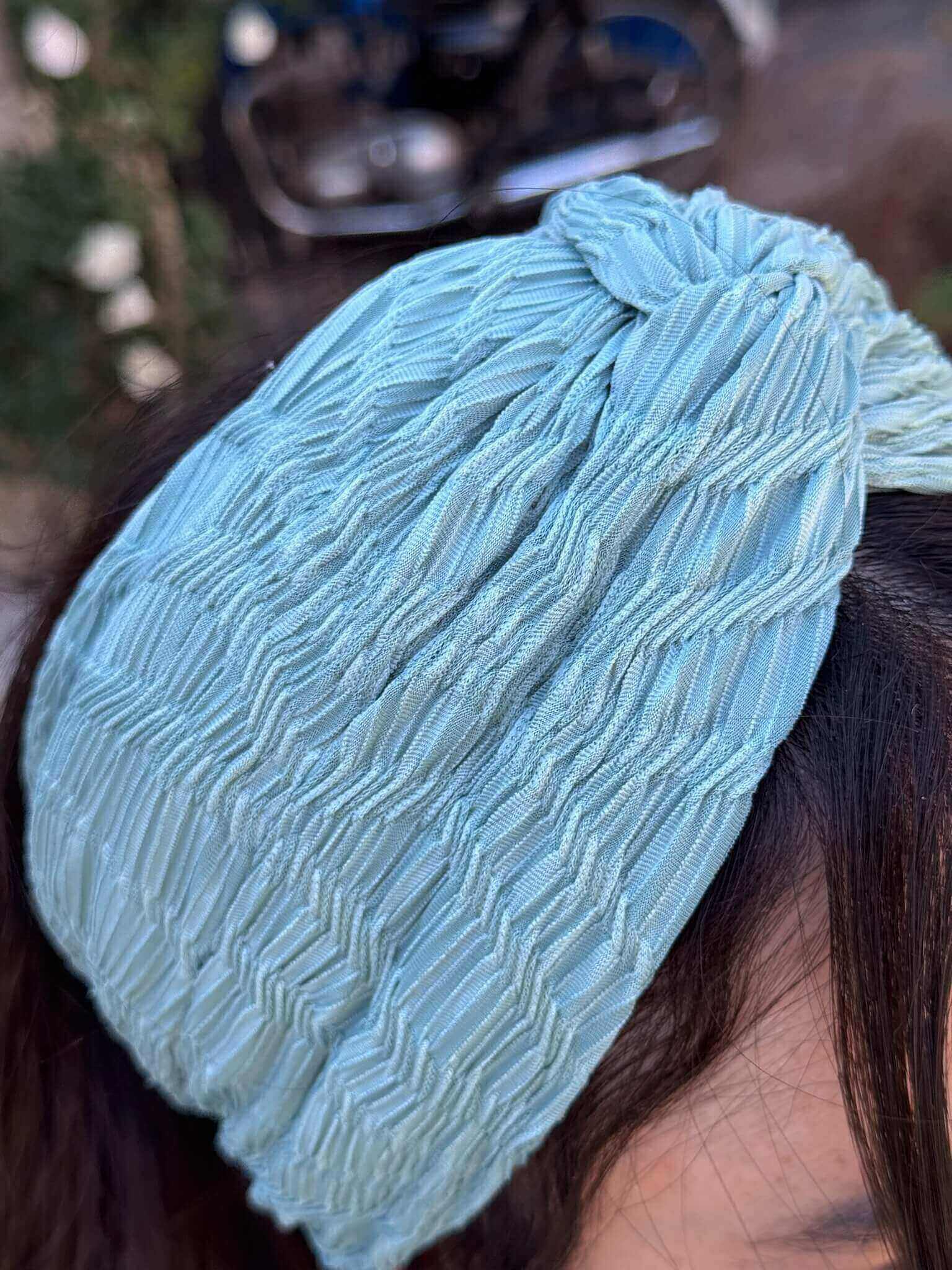 מיני טורבן בד קומות בצבע טורקיז