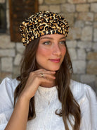 ברט כותנה מנומרת חום צהבהב מדיום