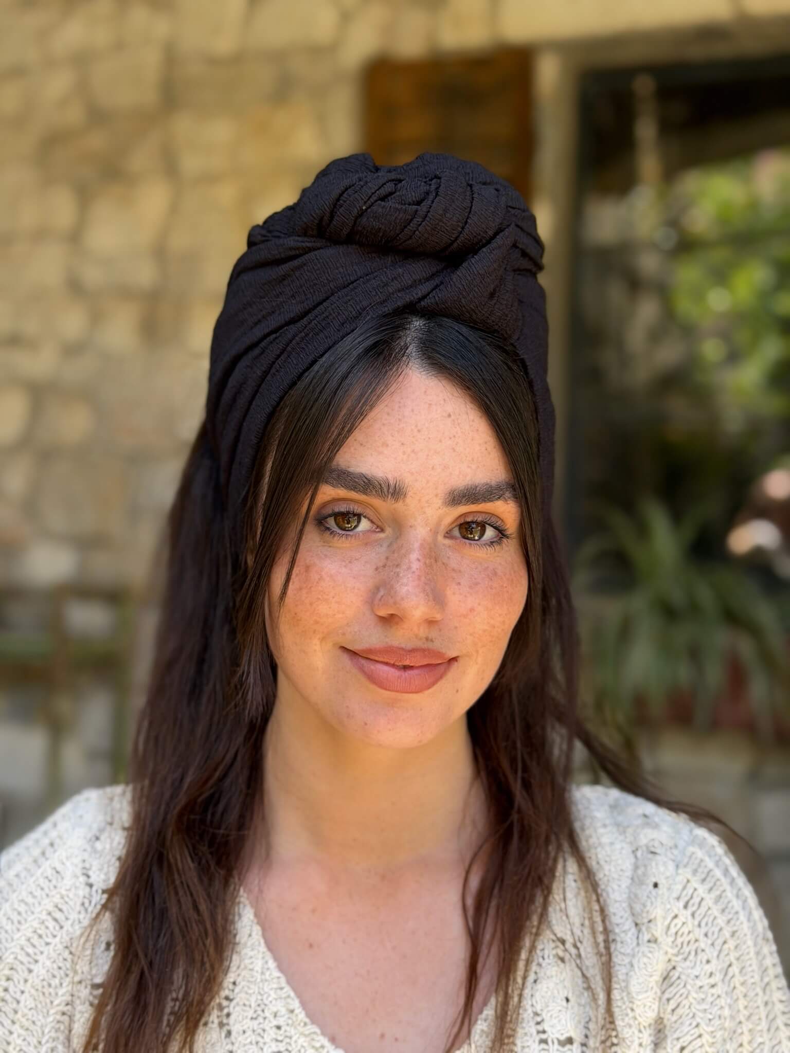 סרט קשירה לשיער בד בועות שחור