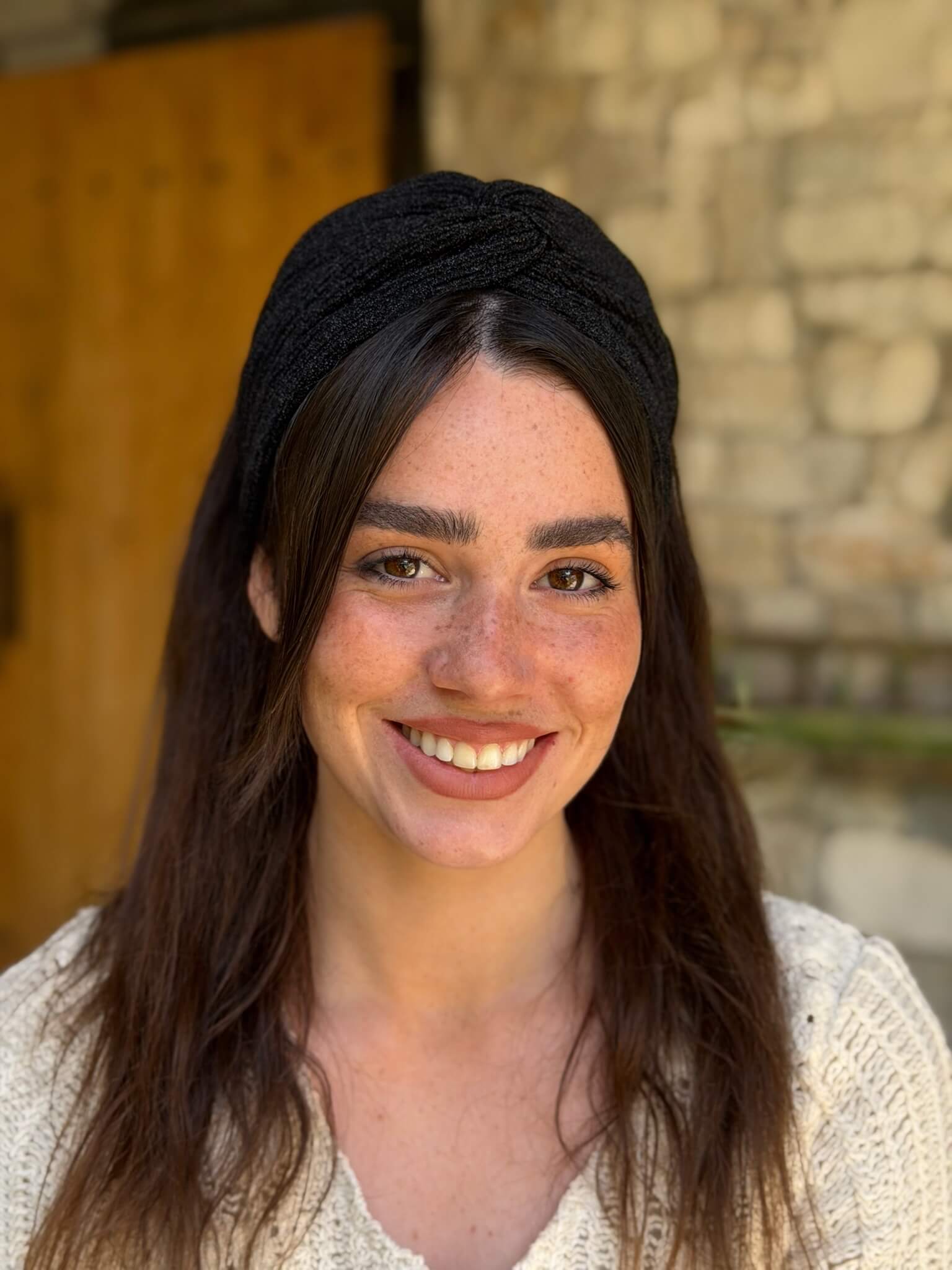 מיני טורבן שחור מיני פליסה מנצנץ