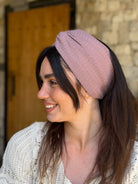 מיני טורבן בד כוורת ורוד עתיק